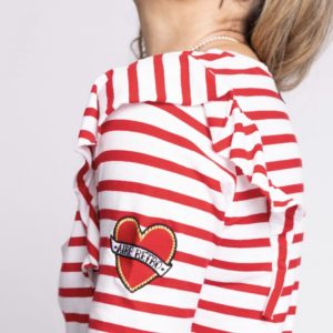 Camiseta Rayas "Corazón Bordado"