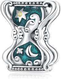 Abalorio de Plata 925: Reloj de Arena Sol y Luna para Pulseras Pandora